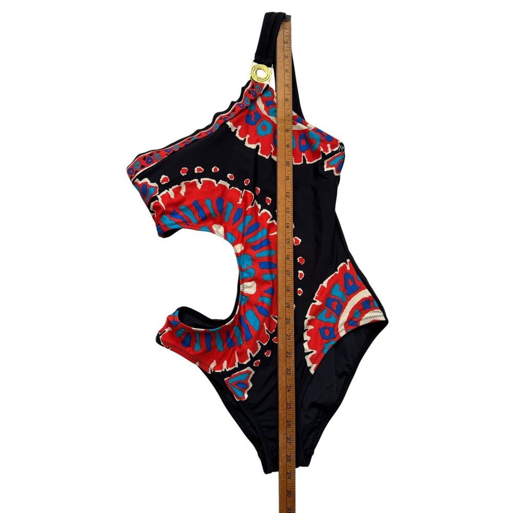 Trina Turk Yucateca Halter Monokini Swimsuit Womens Size 8 One Shoulder 1-Piece - Picture 8 of 9